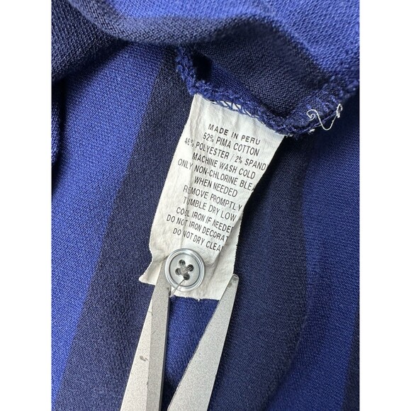 Greyson Men's XL Blue Big Stripe Short Sleeve Golf Polo Shirt Pima Cotton - Picture 5 of 7